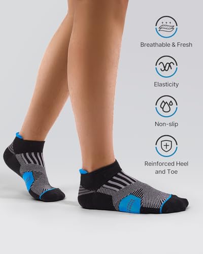 Mens Low Cut Ankle Socks, Moisture Wicking Cotton Casual Short Socks, Breathable ＆ Comfy, 6 Pairs2