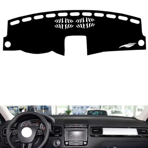 leather dash board cover mat Compatible with VW Touareg 2011-2018 ，dashboard cover(Black)
