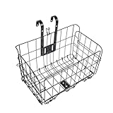 LOORGVEL Eisen Fahrradkorb Vorne mit Schnellverschluss Stabiler Metallkorb für Fahrräder Großer Lenkerkorb für Mountainbike und E Bike