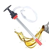 Manual Push Oil Pump Transfer Pump, 5 Gallon Bucket Pump with 47' Long X 5/8”Diameter Clear Vinyl Hose