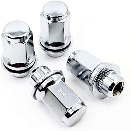 Set of 24 Veritek 12x1.5mm 1.87 Inch 47mm Length 13/16 Hex OEM Factory Mag Washer Style Chrome Lug Nuts for Toyota Tacoma 4 Runner SR5 Pre-Runner TRD Off-Road Limited OEM Replacement