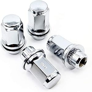 Set of 24 Veritek 12x1.5mm 1.87 Inch 47mm Length 13/16 Hex OEM Factory Mag Washer Style Chrome Lug Nuts for Toyota Tacoma 4 Runner SR5 Pre-Runner TRD Off-Road Limited OEM Replacement