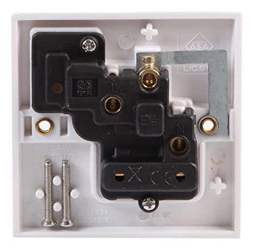 PRO ELEC PELB1123 Mains Sockets, 1 Gang, Switched, SP, 13A, White, Pack of 5 - Image 2