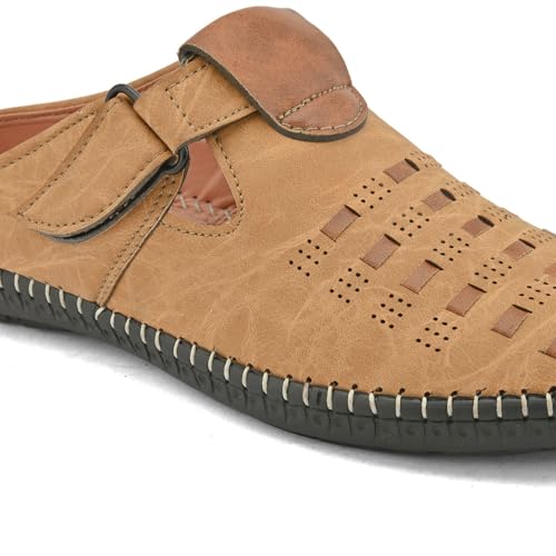 Image of Centrino Men's Fisherman Sandals | Sporty & Casual Summer Footwear | Adjustable Fit with soft cushion Padding | Closed-Toe Comfort & Durability (9285)