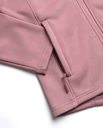 Reebok Jaqueta feminina - Jaqueta softshell de tecido à prova de vento com capuz para corrida, camin