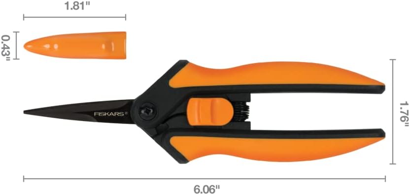 Fiskars Micro-Tip Pruning Snips Garden Shears - Plant Cutting Scissors with Sharp Precision-Ground Non-Stick Blade - 2-Count & Garden 310020-1001 Garden Herb Snip, 5'', Black