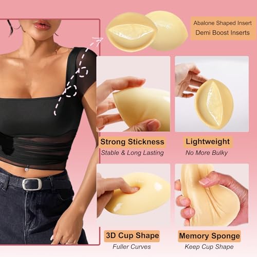 Bra Pads Inserts, Double Sided Sticky Backless Bra Inserts Ultra Instant Lift Padded Swimsuit Sport Bra Breast Enhancers3