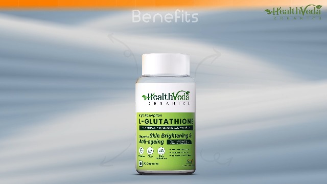 Health Veda Organics L-Glutathione 1000 mg | 120 Veg Capsules (Pack of 2) |  For Men & Women | Skin Brightening, Glow & Antioxidant Support
