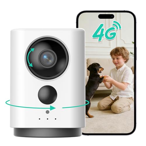 LIWAN 4G LTE Cellular Security Camera Indoor Wireless No WiFi Security Camera for Home/Baby/Pet/Elderly Rechargeable Battery Powered 2K 360 PTZ AI Human Detection Built-in SIM Card
