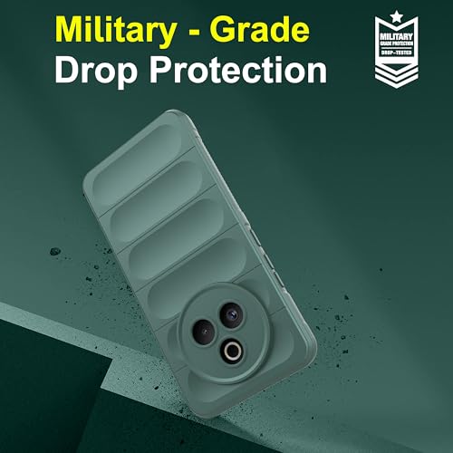 Image of Zapcase Back Case Cover for Realme P3 Pro 5G | Compatible for Realme P3 Pro 5G Back Cover | Liquid Silicon Magic Case with Camera Protection | Dark Green
