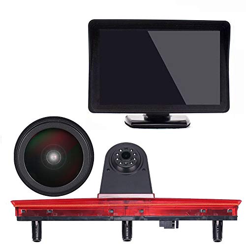 With black back coverCar brake light reversing camera replacement for VW T5 bus transporter multivan caravelle (new item: angle and distance adjustable) (18mm Camera+4.3'' TFT LCD Monitor)
