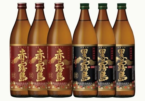 霧島酒造 赤(25度)&黒(20度)900ml×6本セット 焼酎 芋 最短10日以内発送