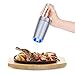 Gravity Salt and Pepper Grinder Set with Adjustable Coarseness Automatic Pepper and Salt Mill Set Battery Powered with Blue LED Light,One Hand Operated,Brushed Stainless Steel by CHEW FUN