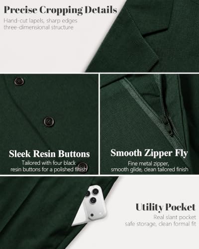 Image of MY'S Men's 3 Piece Suit Set with Tie, One Button Slim Fit Solid Jacket Vest Pants, Prom Party Wedding Business Suits for Men