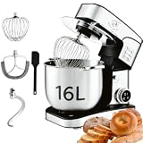 Royal Swiss ® Robot Pâtissier Professionnel 16L XXXXL 2800W, grande capacite   12 Vitesses + Timer, Bol Inox, Ultra Puissant Pain, Pizza & Pâtisserie, patissier, Usage Intensi, Bol Inox Pâtissier