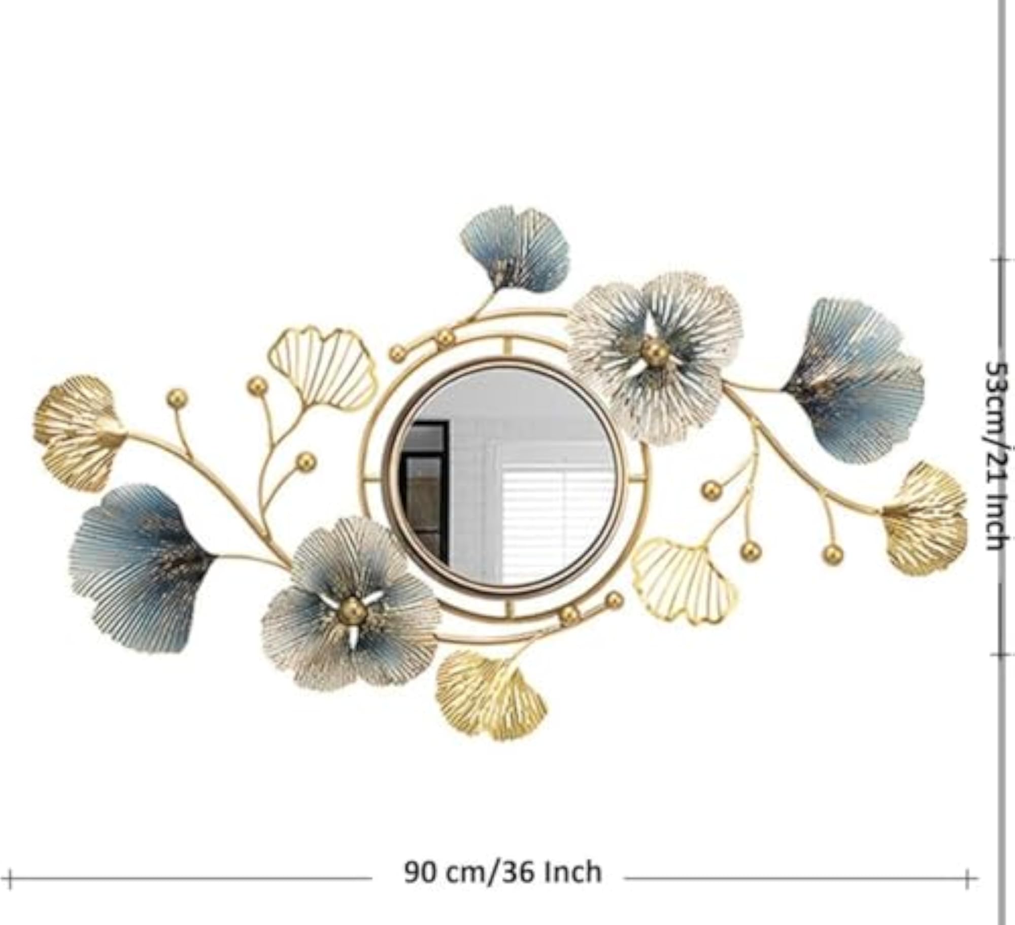 Fancy Decorative Clear Image Wall Mount Floral Mirror with Hook