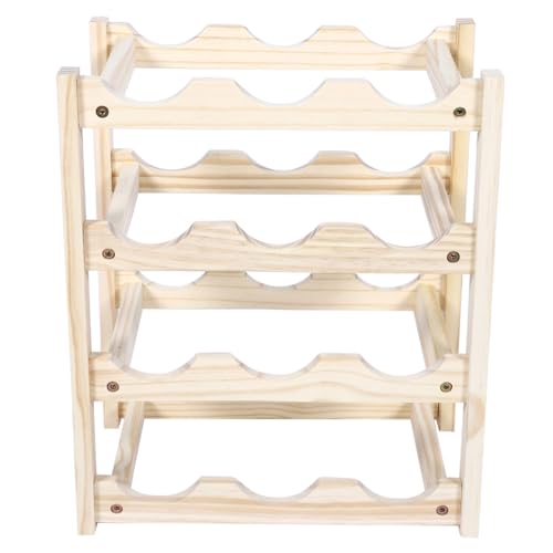 Soporte de vino de madera capacidad 12 botellas apilable miniatura 1