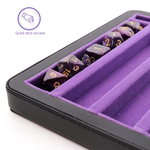Guarida Dice 7 Rolling Dice Tray With Strong Magnetic Lid And Rolling Surface Ample Storage And Case Organizer For All Your Dice And Minis Perfect For Dnd Or Any Dice Rpg Games -Dragon Purple Design #TOP5