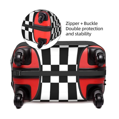 Checkered Stripes Tsa Approved Luggage Cover For 18-32 Inch Suitcases Scratch-Resistant Stretch Luggage Cover4