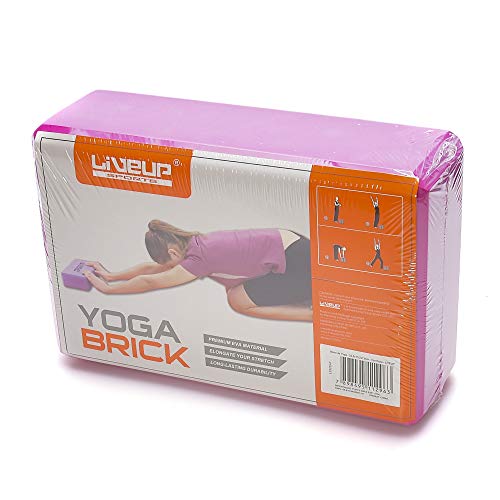 Bloco de Yoga - 22,8x15,2x7,6cm - Cor Rosa - LiveUp Sports