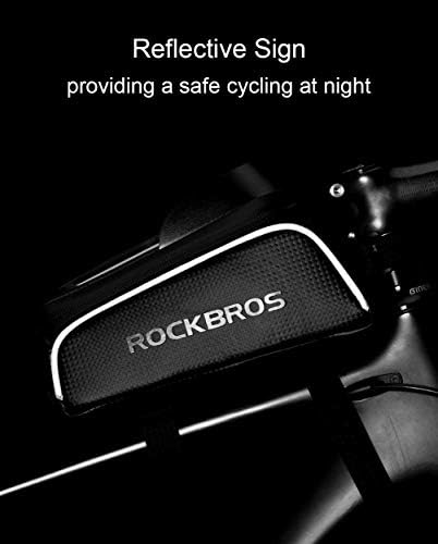 ROCKBROS Torba Rowerowa na Ramę, na Kierownicę, Wodoodporna, Ekran Dotykowy, Duża Pojemność, na iPhone XR/XS/MAX/X/8/7/6Plus, Samsung Galaxy S10Note, Huawei P30 Pro, do Ekranu 6.5 Cala