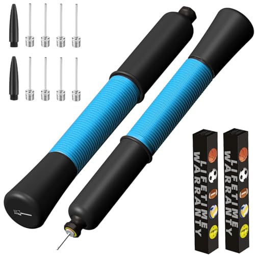 Ball Pump with Needle Storage, 5 Needles & Extendable Hose for Football