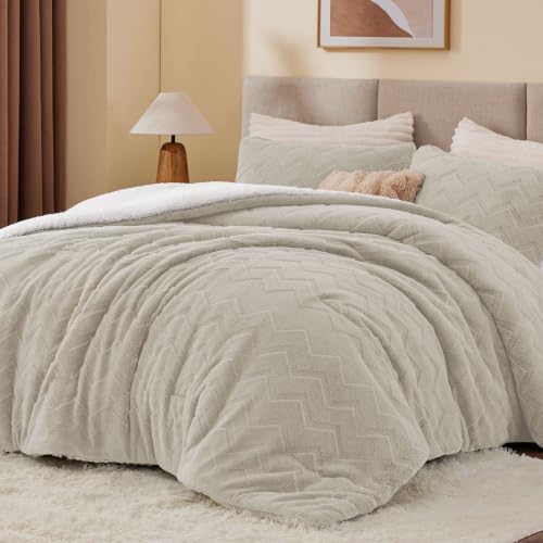 Image of BEDELITE Fluffy Sherpa Twin Comforter Set,Taupe