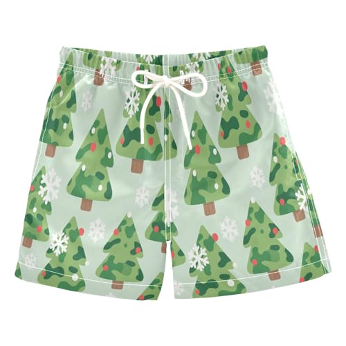 Boys Swim Trunk Quick Dry Christmas Trees Camouflage Board Shorts Swimwear 6-14T