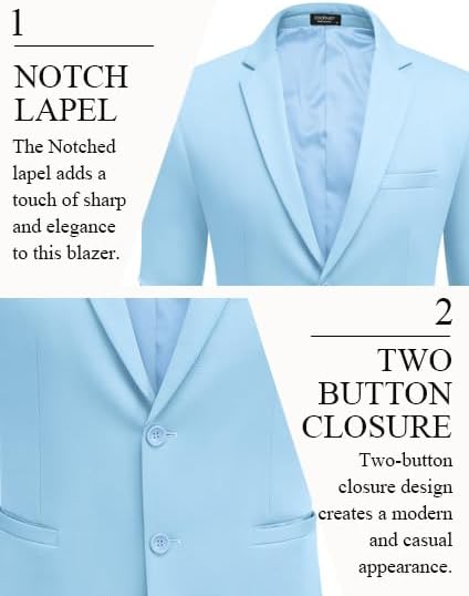 COOFANDY Men's Casual Blazer Slim Fit Suit Jackets Two Button Lightweight Knit Sport Coat - Image 4