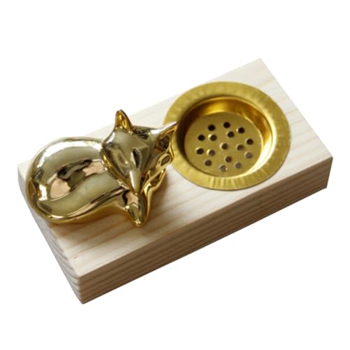 jojofuny Wooden Aroma Stove Incense Burner with Ceramic Holder, Decorative Natural Rustic Home Fragrance Censer for Indoor and Outdoor Use