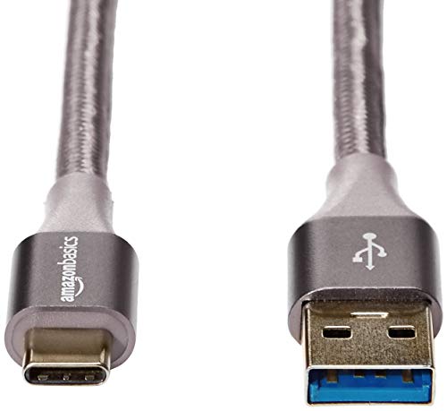 Amazon Basics USB-C to USB-A 3.1 Gen 1 Fast Charger Cable, Nylon Braided Cord, 5Gbps High-Speed for Apple iPhone 16/15, iPad, Samsung Galaxy, Tablets, Laptops, 10 Foot, Dark Gray - Image 3