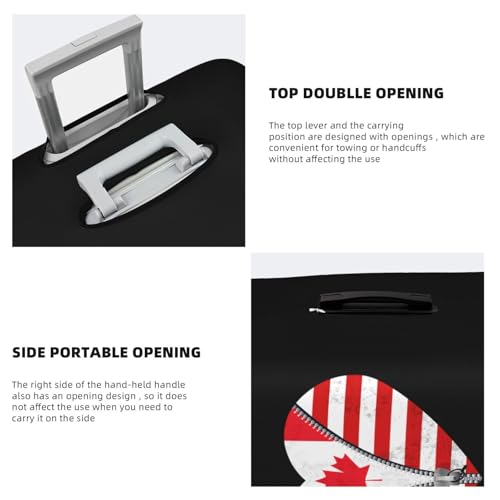 Travel Luggage Cover Heart America Flag And Canada Flag Fashion Washable Baggage Suitcase Protector Fit For Luggage Medium4
