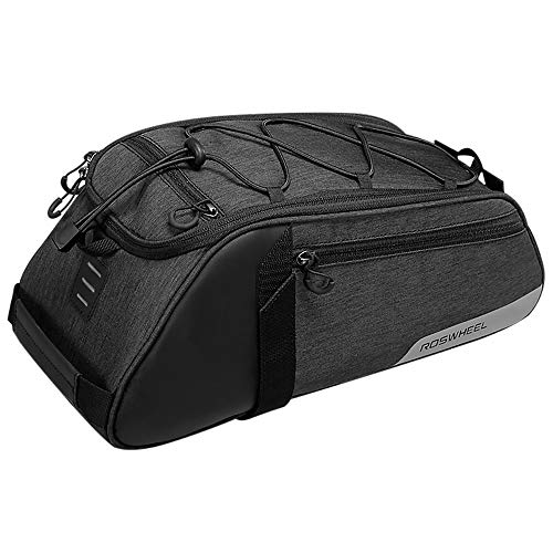 Sacoche de siège arrière pour vélo étanche et grand coffre à bagages noir
