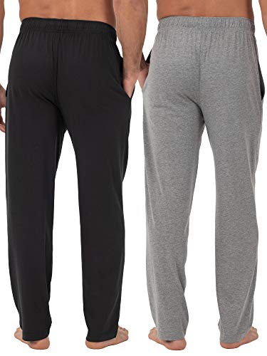 Fruit of the Loom Men's Extended Sizes Jersey Knit Sleep Pant (2-Pack), Black/Grey 6XL2