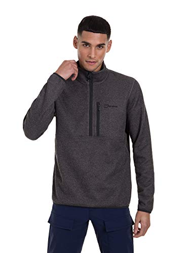 Berghaus Men's Carnell Half Zip Knit Fleece, Grey Pinstripe, L