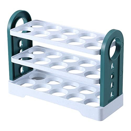 Begchy Nueva Caja de Almacenamiento de Huevos para Nevera, Caja Giratoria para Guardar Huevos, Contenedor Organizador de Huevos Que Ahorra Espacio, Color