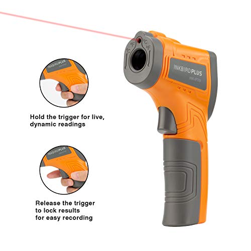 Image of INKBIRDPLUS INK-IFT01 Infrared Thermometer Non-Contact Digital Laser Temperature Gun with Adjustable Emissivity and Max Measure Instant Read Thermometer for Cooking Barbecue Automotive and Industrial