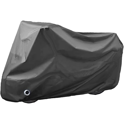 Motorcycle Cover Waterproof, Outdoor Motorbike Cover with Lock-Holes, All Season Protection Motorbike Vehicle Covers Fits up to 97" Motorcycles, Size 2XL - Black