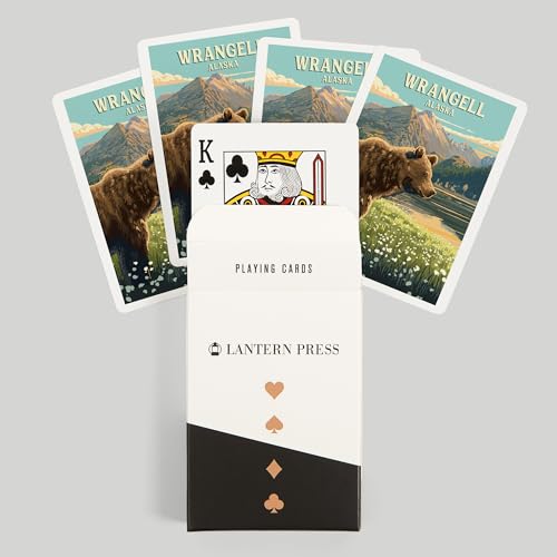 Lantern Press Wrangell Alaska 52 naipes póker para adultos miniatura 6