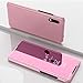 Produktbild Nadoli Spiegel Hülle für Xiaomi Redmi 9A,Clear View Mirror Effect Pu Leder Hart PC Zurück Buchstil Standfunktion Flip Schutzhülle Brieftasche für Xiaomi Redmi 9A,Rose Gold