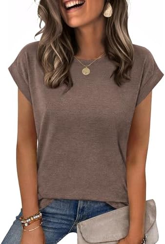 Zeagoo Womens Tops Summer Casual Cap Sleeve Tshirts Shirts Busine...