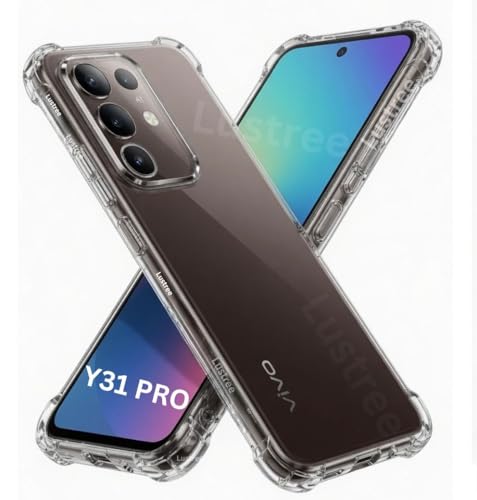 Image of Lustree Compatible with vivo Y31 Pro 5G Back Cover| Clear + TPU Case with 4 Corner Air Cushion Protection & Camera Protection | Slim& Stylus Cover for vivo Y31 Pro 5G