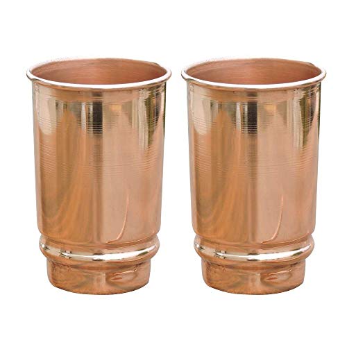 ANCIENTIMPEX Kupferwasserflasche Mit 2 Bechern – Ayurveda-Gesundheitsflasche, 1000 Ml, Blumenmuster