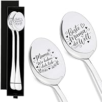 Beste Mama Geschenk Set - 2 Stücke Edelstahl Löffel Mit Gravur Mit Geschenkbox - Muttertagsgeschenk, Geburtstagsgeschenk Für Mama, Mama Geschenk Set Für Geburtstag, Muttertag, Weihnachten