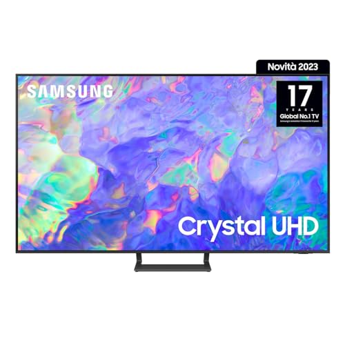 Samsung TV UE55CU8570UXZT Crystal UHD 4K, Smart TV 55' Dynamic Crystal color, HDR, OTS Lite, AirSlim Design, Integrato con Bixby e Alexa compatibile con Google Assistant, Titan Gray 2023
