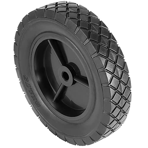 MUKCHAP 2 Pack 8 Inch Solid Rubber Wheels, Hand Truck Wheel Replacement Rubber Tire, Replacement Tire with 1/2 Bore Offset Axle for Cart, Trolley
