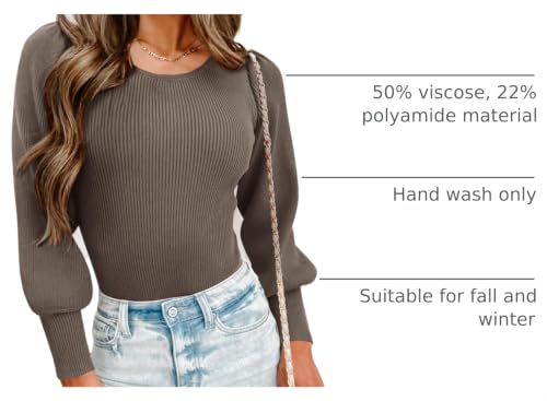 Image of MASCOMODA Womens Puff Long Sleeve Ribbed Sweater Bodysuits