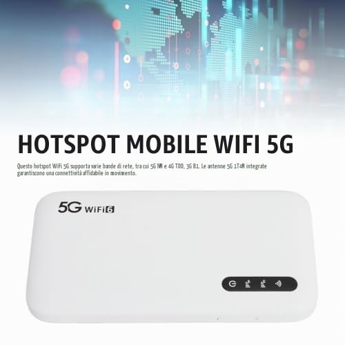 Router Hotspot WiFi 6 e 5G con Slot per Scheda SIM, Porta Ad Alta velocità per 6 Dispositivi, Hotspot WiFi Portatile da 6100 MAh per Tablet, Viaggi Facili