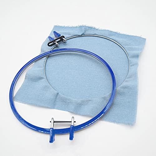 Harilla 22Cm Embroidery Hoop Circle Stitch Plastic Spring Tension Adults Beginners Needlework Crafts Display Tool Supplies Sewing Favor, Blue, 22Cm #TOP3