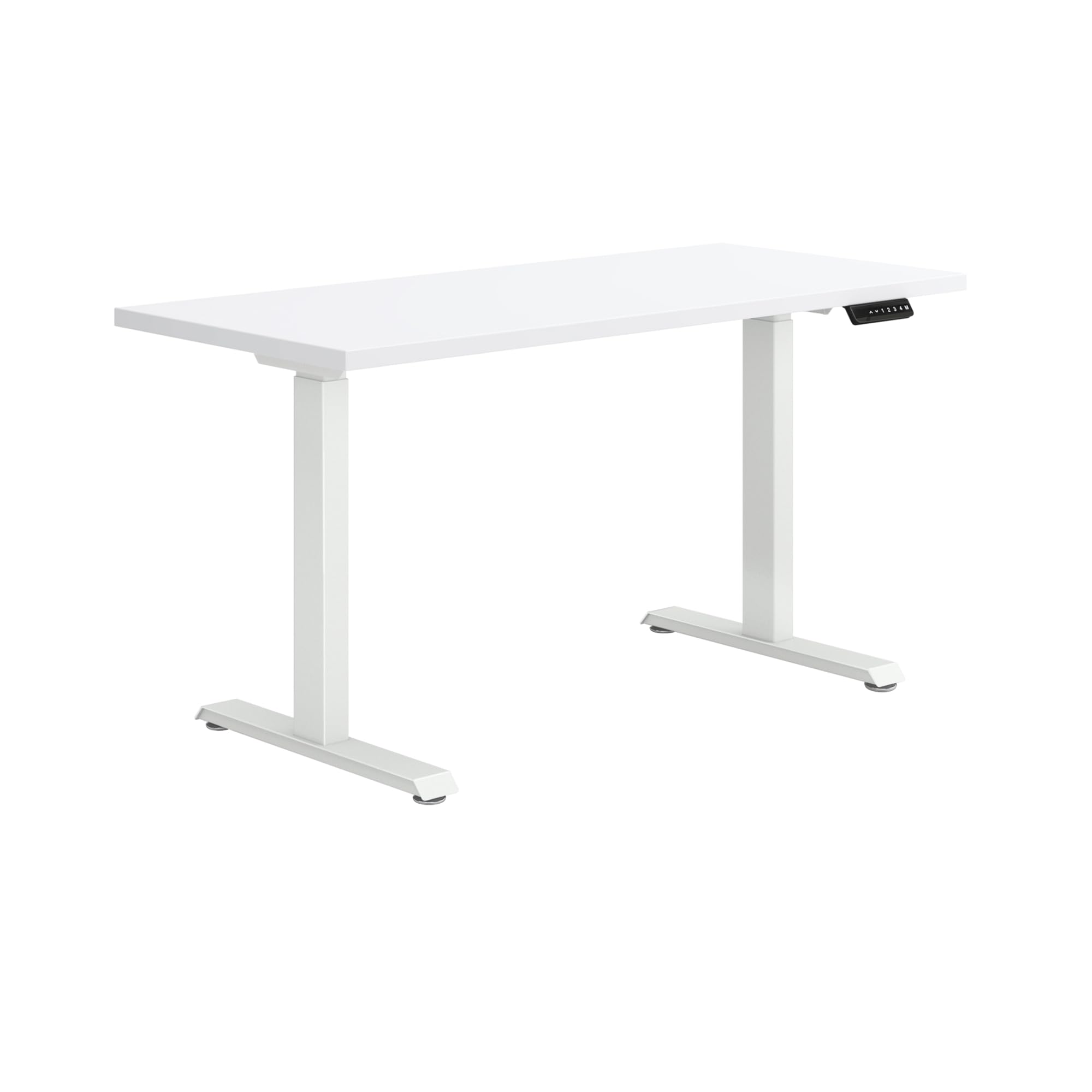 HON Coze Electric Standing Desk Adjustable Height Coordinate Height Adjustable Desk 54 White Top White Base